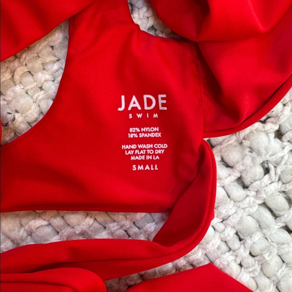JADE Swim Bikini Top – Red Tie-Front – Size Small - Picture 4 of 4